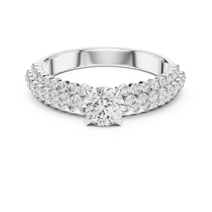 Bague Pavé Abordable en Diamant de Laboratoire 1/2 Carat, Or Rose 18 Carats Plaqué Rhodium, Luxe pour Cadeau de Saint-Valentin, Fiançailles, Fête - Product Image 5