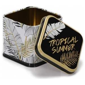 Boîte carrée d'été tropicale de 90x90x80mm avec couvercle coulissant Capacité de 0.6 L pour organisateurs de bijoux - Product Image 4