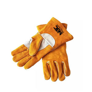 Venta caliente XL Guantes de soldadura de cuero Personalizable Su propio logotipo Nuevo estilo Protector DE SEGURIDAD Transpirable Servicios OEM disponibles - Product Image 3