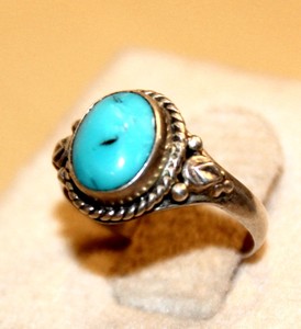 Nuevo diseño bohemio Unisex turquesa anillos de piedras preciosas Ajuste de barra de plata esterlina redimensionable para ropa de fiesta de aniversario - Product Image 1