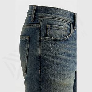 Pantalones Vaqueros de Mezclilla Ajustados de Cintura Alta para Hombre, Pantalones Rectos Duraderos con Parches, Precios al por Mayor, Estilo Clásico, Color Personalizado - Product Image 5