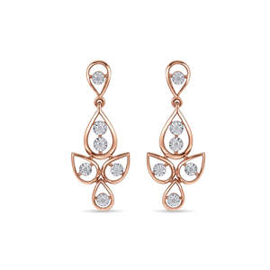 Pendientes de moda con diseño de hoja, gotas brillantes y diamantes colgantes - Product Image 3
