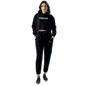 Wholesale Women Ladies Crop <b>Tops</b> 2026 Custom Crop <b>top</b> Hoodie Set Women Zip up Fleece Pullover Women Hoodies - Product Image 1