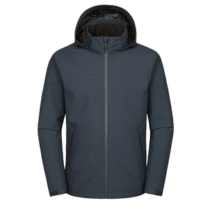 Nouveau 2026 personnalisé hommes automne à capuche matelassé veste imperméable coupe-vent respirant enduit toile tissé tissu sport avant - Product Image 5