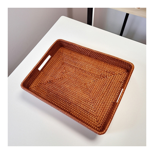 VietnamCrafts - Bandejas de Servir Geométricas Hechas a Mano en Vietnam, con Marco de Bambú Natural Pulido, Duradero y Ecológico, Precio de Fábrica - Product Image 1