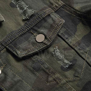 แจ็กเก็ตยีนส์ระบายอากาศมีตัวอักษรผ้าฝ้าย100% พอดีตัวสำหรับผู้ชายสไตล์ไฮสตรีท - Product Image 4