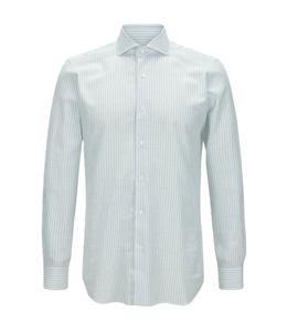 เสื้อเชิ้ตแขนยาวลายทางผ้าฝ้ายแท้ 100% ดีไซน์ทันสมัยสำหรับผู้ชาย ลายทอแบบเป็นทางการ มีทุกขนาด เหมาะสำหรับใส่ไปทำงานหรือไปงานปาร์ตี้ - Product Image 2