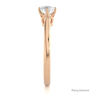 แหวนเพชรสำหรับหมั้นทรงกลม0.53กะรัตของขวัญครบรอบโรสโกลด์สำหรับแหวนเพชร CVD ของเธอ - Product Image 3