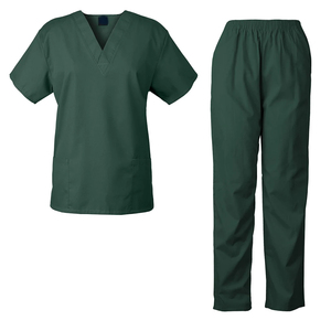 Uniformes de enfermería para Hospital, uniformes médicos de verano unisex, 4 bolsillos, cuello con cremallera, manga corta, camiseta para médicos, enfermeras, lona - Product Image 2