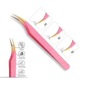 แหนบต่อขนตาปลายเพชรแบบจับกระชับ ยี่ห้อ Private Label รุ่น Volume & Isolation  ปลายไฟเบอร์ 90 องศา - Product Image 4