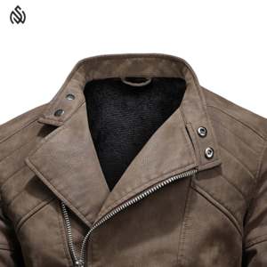 แจ็กเก็ตหนังแท้สำหรับผู้ชาย, แจ็กเก็ตเล่นกีฬาหนังแท้สำหรับผู้ชายกันน้ำได้สำหรับฤดูหนาว - Product Image 5