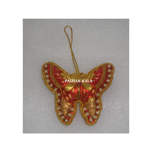 งานปักลายลูกปัดและสีทองรูปผีเสื้อตกแต่งด้วยต้นคริสต์มาสที่สวยงามเครื่องประดับแขวนสำหรับผู้ซื้อ - Product Image 1