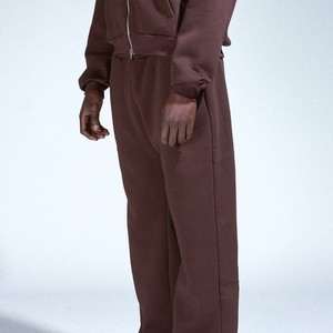 Personalizado 2 piezas deporte gimnasio algodón Zip up Joggers pantalones de chándal de gran tamaño más los hombres sudaderas con capucha conjunto de chándales para hombres - Product Image 3