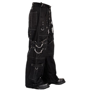 <b>Men's</b> <b>Gothic</b> Wide Leg Pants High Waist Canvas Multiple Pockets Black Cargo Style - Product Image 2