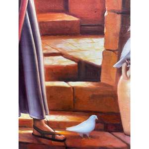 Dipinto a Mano 100% di Gesù su Tela 36x24 Pollici, Ritratto Elegante di Gesù in Stile Pittura a Olio - Product Image 6