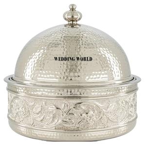 Pot en métal de créateur fini argent Casserole faite à la main de qualité supérieure - Product Image 1