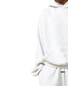 Ensemble de survêtement gris clair pour homme, sweat à capuche en molleton de coton et pantalon de jogging, tenue décontractée d'hiver pour homme, vêtements de tous les jours - Product Image 3