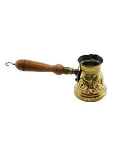 Cafetière turque simple en cuivre et bois avec poignée, vaisselle, tasse à café, décoration de table pour la maison, la cuisine, le restaurant, l'hôtel, les fêtes - Product Image 4