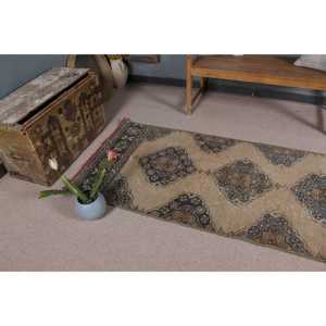 Alfombra Turca, Alfombra de Pasillo de 3.1x10.5 pies, Alfombra de Lana Marrón y Azul - Product Image 5