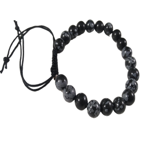 Bracelet en obsidienne flocon de neige belle pierre semi-précieuse artisanat belle chaîne perles Super qualité naturelle - Product Image 2