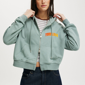 Heavyweight Oversized <b>Drop</b> Shoulder Full Zip Front Custom DTF Printed logo Women's Streetwear Hoodie - Product Image 6