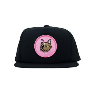 Gorra Snapback Francesa con Diseño de Perro, 100% Algodón, Lona Bordada, Estilo Liso, Gorra Deportiva de Moda en Color Negro para Uso Deportivo - Product Image 1