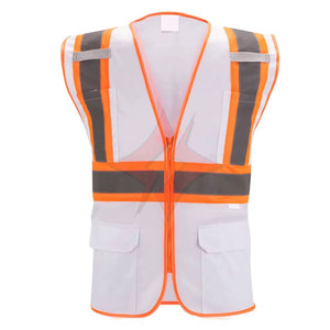 Gilet de sécurité de travail personnalisé avec logo, fluorescent, conforme à la norme ANSI classe 1, imperméable, multi-poches, haute visibilité, sans manches - Product Image 1