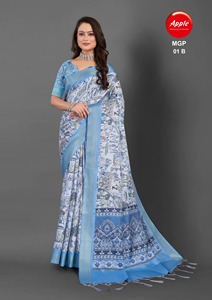 ผ้าส่าหรีเนื้อนุ่มผสมผ้าไหมที่สง่างามน้ำหนักเบาแวววาวเหมาะสำหรับงานแต่งงานเทศกาลสวมใส่แบบดั้งเดิมและสวยงาม - Product Image 3