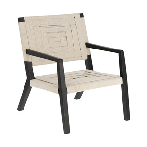 Sillón Moderno de Madera de Teca para Interiores con Ratán de Papel Tejido, Muebles de Sala de Estar, Fabricante Mayorista OEM - Product Image 1