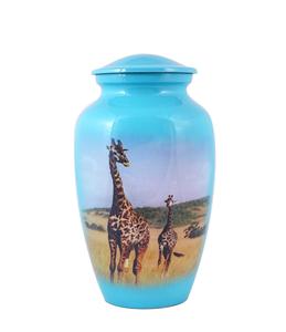 Aluminium <b>Giraffe</b> Cremation Urn for Human Ashes Adult - Handcrafted Funeral Memorial Urn for Ashes - <b>Large</b> Columbarium Urn - Product Image 1