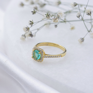 Paraiba CZ ทรงสี่เหลี่ยม 925 แหวนเงินสเตอร์ลิงเครื่องประดับขายส่ง 925 เครื่องประดับเงินสเตอร์ลิงเครื่องประดับแฮนด์เมด - Product Image 3
