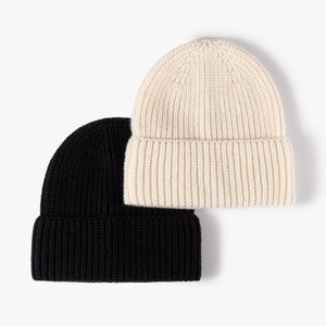High Quality Jacquard Street Style Winter Unisex Fashion Solid Color Hand Knitted Casual <b>Beanie</b> Custom Embroidery Outdoors Wear - Product Image 4