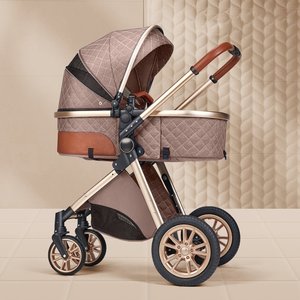 Baby <b>Stroller</b> Aluminum Alloy Frame Foldable Portable 15kg Load Capacity Newborn to 3 <b>Years</b> <b>Old</b> Fabric Brown - Product Image 5