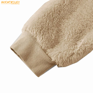 Boys Winter <b>Sherpa</b> Pullover <b>Hoodies</b> with Hood & Kangaroo Pocket Plain Dyed 100% Cotton Customizable Sweatshirts - Product Image 4