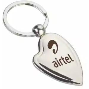 Most Demanded Custom Engraved Heart-Shaped Leather Keychain Metal Material for Promotional Gifts & Souvenirs Factory Price India - Product Image 1