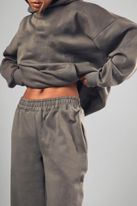 Venta al por mayor de ropa de calle personalizable para mujer chándal con capucha 100% poliéster de gran tamaño Drop Shoulder Baggy Fit - Product Image 5