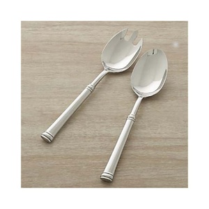 Silver Design Round Handle Silver Mirror Polished <b>Spoon</b> <b>Fork</b> Salad Server <b>Set</b> with Best Hot Premium Designer Handle Salad Server - Product Image 1