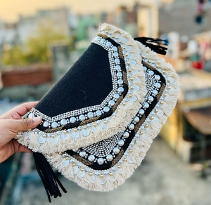 Bolso bandolera de noche de lona con patrón de leopardo indio con cuentas de monedas con borlas, bolso de mano de viaje al por mayor - Product Image 2