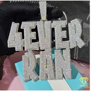 จี้ตัวเลขวันเกิดประดับ925เงินสเตอร์ลิงเครื่องประดับฮิปฮอปเพชร VVS Moissanite - Product Image 5