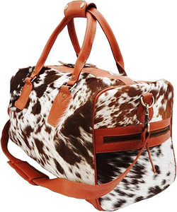 Bolsa de Viaje de Cuero Vacuno Natural de Lujo Premium, Hecha a Mano, con Pelo, Ecológica, Personalizable, Duradera y Multifuncional - Product Image 5