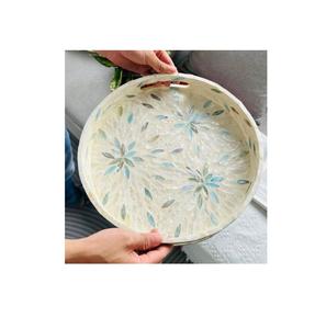 Plateau de mariage en nacre en porcelaine serveur et plateau de présentation de nourriture ustensiles de cuisine serpents de table plateau de service plateaux - Product Image 1