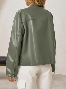 Chaqueta de Cuero para Mujer de Alta Calidad al por Mayor, Diseño Personalizado, Manga Larga, Transpirable, para Exteriores - Product Image 2