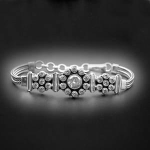 Pulsera fina de Plata de Ley 925 hecha a mano con piedras preciosas de Zirconia cúbica Natural, joyería hecha a mano para niñas y mujeres, regalo único - Product Image 1