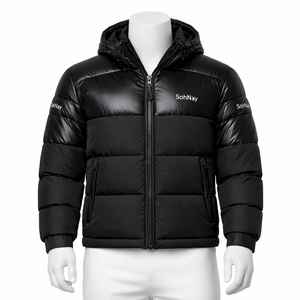 Veste matelassée d'hiver pour homme, personnalisable en gros, à capuche, chauffante, respirante, avec fermeture éclair, coupe-vent et chaude - Product Image 2