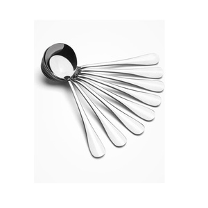 Cuillère à dessert en métal, petite tête mate, mini cuillère à café en acier inoxydable argenté ou doré - Product Image 3