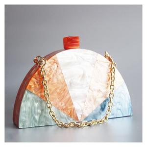 High Quality Ladies <b>Clutch</b> Fashionable Resin and Metal Purses <b>for</b> Parties and <b>Weddings</b> Rhinestone Handbags with Stone Pattern - Product Image 3