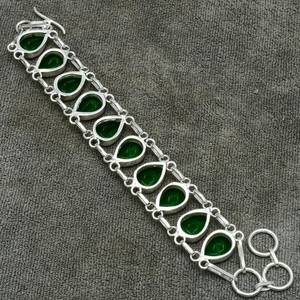 Pulsera de diópsido de Plata de Ley 925, joyería cristiana hecha a mano, regalo para ella para fiestas - Product Image 6