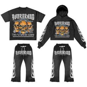 Custom Fashionable Embroidery Logo Design Light <b>Weight</b> Black Color Three Piece <b>Sets</b> Tracksuits <b>For</b> Men's Custom Style Tracksuits - Product Image 1