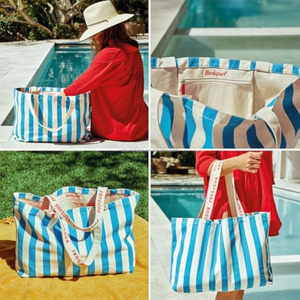 Bolsa de Mano Personalizada con <span class=keywords><strong>Iniciales</strong></span> para Damas de Honor, Estilo Estético, Rosa y Roja a Rayas, Bolsa de Lona para Fin de Semana para Mujer - Product Image 5