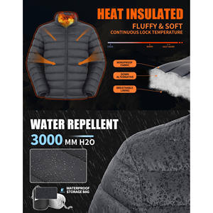 Veste matelassée à capuche tendance pour homme, prix d'usine, épaisse, automne-hiver, activités de plein air, imperméable, doudoune pour homme - Product Image 3